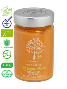 ΝΕΟ Βιολογικό Άλειμμα Πορτοκάλι 100% φρούτο χωρίς προσθήκη ζάχαρης (2x225g)